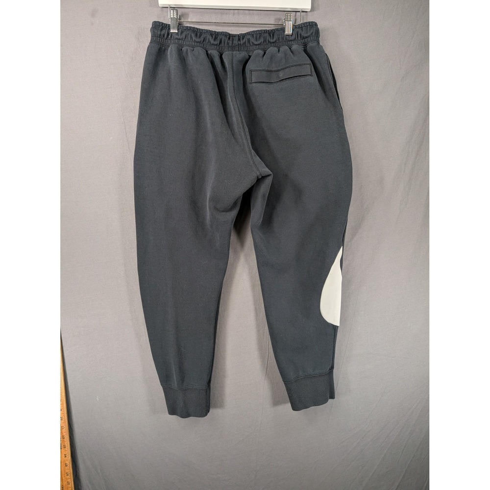 Nike Mens Big Swoosh Fleece Joggers Black White Size Large - Picture 2 of 8